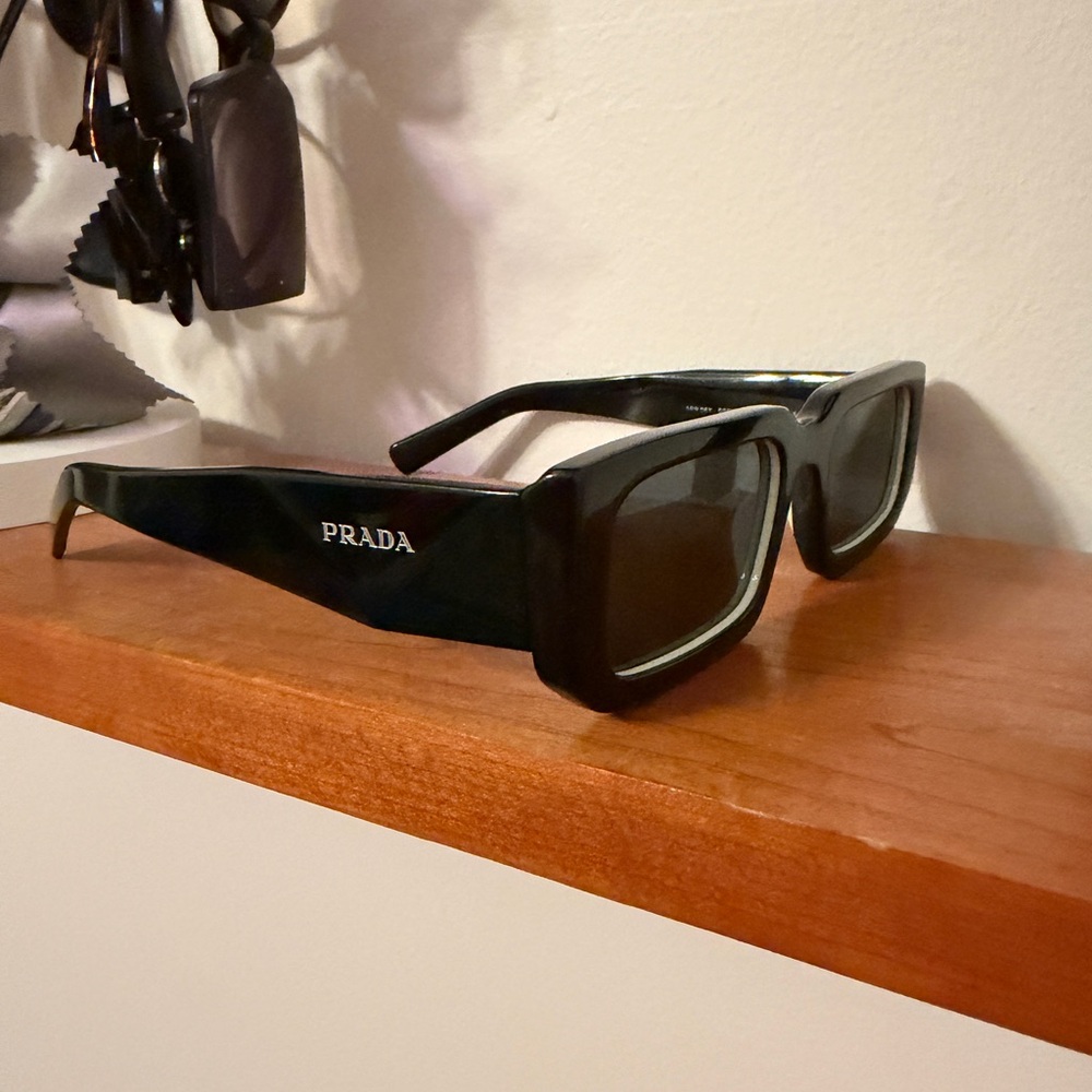Prada Black Rectangular Sunglasses - image 1